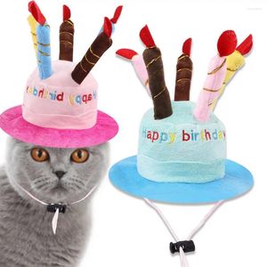 Gato de estimação para cães de vestuário com tampa de vela de bolo de bolo de aniversário traje de festa