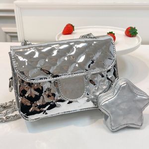 Designer Bag Bag Luxury 24cc Star Purse Mirrored Leather Double Chain Bag Luxury Crossbody Bag Backpack Star Chain Shoulder Bag with gold and silver clutch