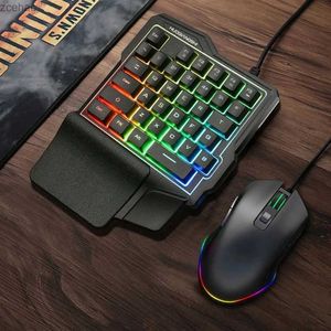 Tangentbord Ergonomisk singelhandad 35 Key Wired Illuminated Mobile Gaming Keyboard för Office E-SportsL2404