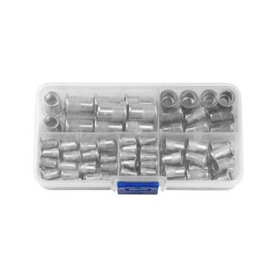 Stonego 100pcs/caixa kit de porcas de rebite de alumínio inserções de porca de rebite rosqueadas m3/m4/m5/m6/m8, 1 caixa