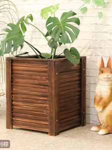 Decorative Plates Planting Box Large Flower Pot Wood Wooden Rectangular Planter