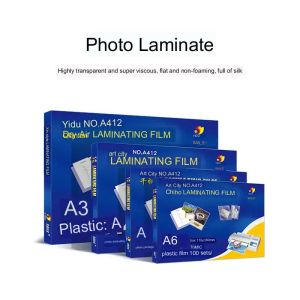 Laminator 100pcs Film laminato termico 5 dimensioni (A4 A5 A6) PET+Eva plastifieuse per il laminatore roll Plastificadora in plastica