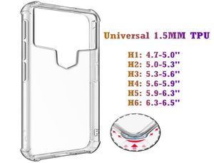 Universella stötdämpningsfall Antiknock Soft TPU Clear Transparent Air Cushion Stuffsäkert fall för iPhone Samsung Moto Huawei 1523338
