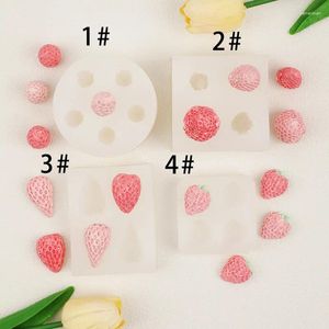 Baking Moulds Fruit Strawberry Liquid Silicone Mold Sugar Chocolate Cut Half Cake Dessert Decoration Accessories 17-769
