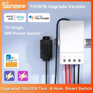 Controllo Sonoff Th Origin 16A/20A WiFi Sensore di alimentazione Smart Home Controller con interruttore di monitor per l'umidità della temperatura del chip ESP32 tramite EWELINK