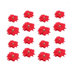 Flores decorativas 20pcs vermelho para a árvore de Natal Celebração de casamento artificial de flores pequeno e grande tamanho