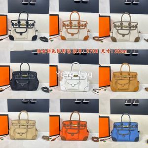 canvas luxury handBag contrast color women mirror quality horse lady tote Shoulder Crossbody Handbag Briefcase Commuter Bag