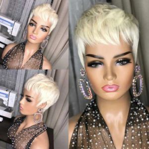 Wigs Wigera Synthetic на продажах 613# короткие прически стилей Pixie Cut Straight Natural Bangs Machine сделан не подходит для женщин.