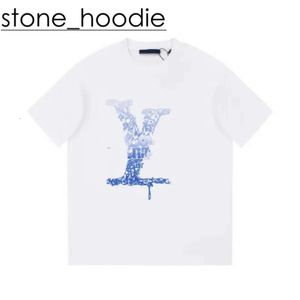 Louies Vuttion Luxury Fashion Brand Designer TシャツTシャツ高品質のコットンレタープリントレディース半袖ルイズシャツカジュアルソフトバットティー9593