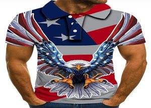 American Flag Eagle Muster Men039s 3D gedruckt T -Shirt Visual Impact Party Top Streetwear Punk Gothic Round Hals Hochqualität A6003686