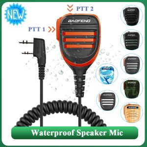 Baofeng Walkie Talkie Disceer Microphone Водонепроницаемый PTT MIC для UV-5R UV-16 UV-13 UV-21 UV17 Двухвоенный радио Quanssheng UV-K5 UV-K6