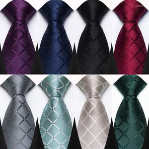 Bow Ties Luxury 8CM Mens Necktie Plaid & Checks For Man Groom Groomsman Jacquard Woven Ascot Formal Business Party Accessories