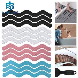 Banyo Paspasları Anti-Slip Stickers 12/24pcs S şekilli dalga şeklindeki banyo güvenlik şeridi küvet duş merdivenleri için kendi kendine yapışkan bant