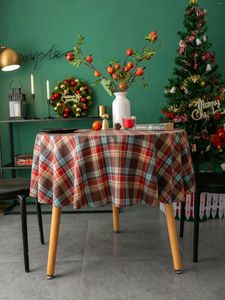 テーブルクロス2024年クリスマステーブルクロスリネン防水ラウンドカスタマイズパーソナリティと綿の新鮮なカバー
