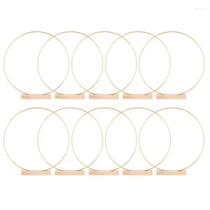 Dekorativa blommor 10 Pack Centerpiece Table Decorations Metal Floral Hoops Inch med platshållare för DIY Wedding Decor