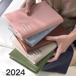 Notizbücher 2024 Notebook Daily Planer Selffilling eine Seite pro zwei Tage 365 Tage Zeitleiste Jährliche wöchentliche Agenda A5 Kawaii School Stationerie