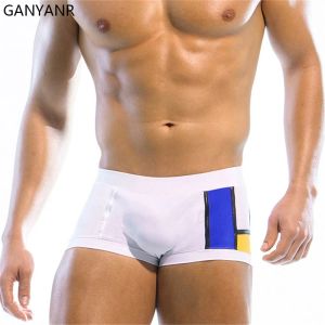 수영복 ganyanr 수영 트렁크 수영복 남자 반바지 Sunga Swimsuit Swim Breach Beach Wear Suit Bikini Boxer 목욕 섹시 서핑복 파우치