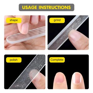 Melhor arquivo de unhas de vidro e tampão para as unhas naturais saudáveis, alternativa de cuidados com as unhas para esmalte esmalte