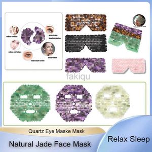 Massagestenar Rockar Natural Amethyst Rose Quartz Under-Eye Mask Cool Stones Massager Sleep For Dark Circles Therapy Skincare Face Face Care Tools 240403