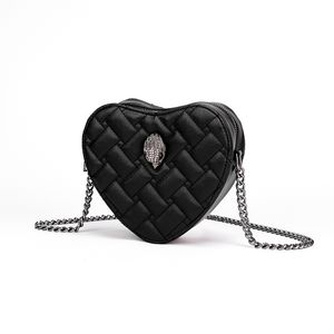 Lüks Kurt Geiger Kalp Şeklinde Tasarımcı Çanta Deri Londra Çantaları Kadın Yüksek Moda Zarif Mini Metal İşaret Pochette debriyaj Tote Crossbody Communbag