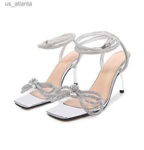 Dress Shoes Star style Crystal Women Sandals Luxury Rhinestones Bowknot Summer Wedding High heels Gladiator sandals Party Prom H240403CK2W