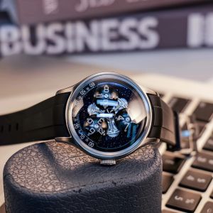 Oblvlo Creative Starry Sky Fashion Watchesダイヤル3つのボディコンセプト自動機械的高級時計男性