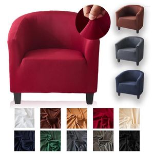 Chair Covers Red Solid Color Couch Sofa Cover Stretch Single Seater Club Cafes Slipcover For Living Room Elastic Armchair Protector