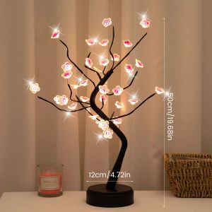 LED Nocne Light Tree Bonsai Eid Light Light for Home Party Sypialnia biurko Decorati Lampa otoczenia Wodoodporne oprawy oświetleniowe