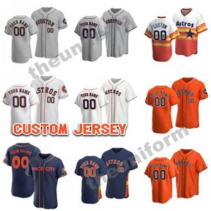 Size personalizzate S-6xl Houston 27 Jose Altuve 2 Alex Bregman 44 Yordan Alvarez 34 Nolan Ryan Baseball Jersey Astros Men Women Youth Cucite