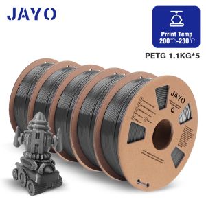 Fotografi Jayo PLA Meta/ABS/PETG/SILK/PLA Filament 1.75mm 5Rolls 3D -skrivare 100% ingen bubbla för FDM DIY -presentmaterial Fast frakt