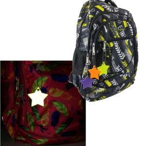 8pcs Bezpieczeństwo Dziecka Reflektory Bluerze Gwiazdy Plecaki sprzętowe Kurtki Kurtki Safe Star Gear Refleksyjne wisiorek Bag