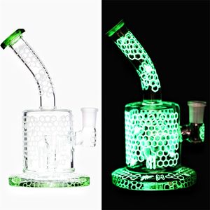 Bongos de vidro inebriantes narguilé/vidro de vidro sofisticado, tubo de água, tubo de água, efeito de brilho do favo de mel