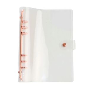 Anteckningsböcker presentförpackning Packing Loose Leaf Notebook Planner Cover Transparent Rose Gold Clear 6 Ring A5 Binder Cover