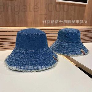 Berets Designer Four Seasons Wearable Korean Versatile Denim Fisherman Hat Female Letter Printed Casual Pot Hat Fashionable and Small Face IC3M