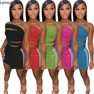 Work Dresses Lemon Gina Two Piece Set Women Skirt And Crop Top 2024 Summer Sexy Outfits Festival Clothing Holiday Beach For