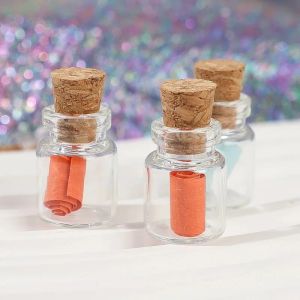 50/10Pcs Mini Clear Glass Bottles with Wood Cork Stopper Message Bottles Empty Spice Tiny Jars Wishing Drifting Bottle DIY Gift