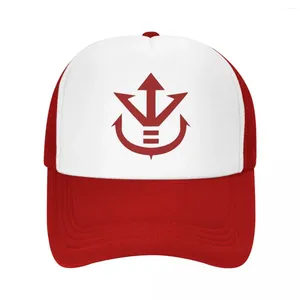 Caps de bola Royal Saiyan Crest Mesh Baseball Homens Mulheres Moda Trucker Hat Hats Chapéus Snapback Racing Bap Summer