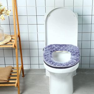 熱い濃厚な便座カバー冬の暖かい柔らかい洗える便座カバートイレトイレカバービデのカバーバスルームアクセサリー