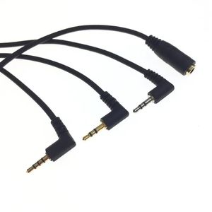 Small To Large Headphone Cable 3 Sections 4 Sections 2.5mm To 3.5mm Audio Adapter Cable 3.5 Female To 2.5 Male 90 Degree Elbow