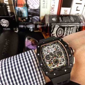 Szwajcarskie luksusowe zegarki Richadmills Mechanical Watch Chronograph WristWatch 11-03 W pełni automatyczne mechaniczne taśmę Designer Wodoodporne zegarek