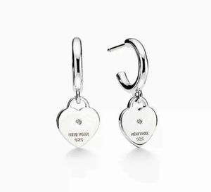 Desinger heart charm earrings love stud Dangle & Chandelier earrings 925 jewelry women valentine's day party gift original luxury jewelry