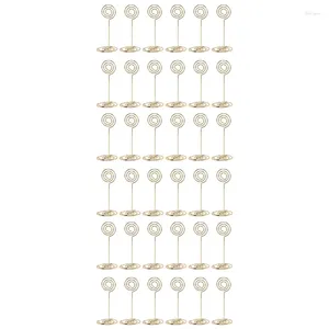 Frames 36 Pack Table Number Card Holders Po Holder Stands Place Paper Menu Clips Circle Shape (Gold)