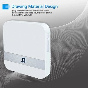 Ny ny 2024 433MHz trådlös WiFi Smart Video Doorbell Chime Musikmottagare Hem Säkerhet inomhus Intercom Door Bell-mottagare 10-110dB- för-