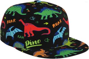 Ball Caps Dinosaur Flat Bill Hat Unisex Snapback Baseball Cap Hip Hop Hip Hop Style Visor Blank Regulated