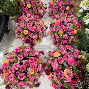 35cm to 60cm diameter can choose)hot pink or other colour artificial rose orchid hydrangea flower ball wedding decoration floral table centerpiece flower ball