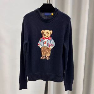 RL Designer Women Knits Bear Sweater Polos. Пуловая вышивка модные вязаные свитера с длинным рукавом.