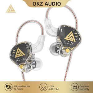 QKZ AKX HiFI Heavy Bass Transparent Ohrhörer IEM Monitor Level 3,5 mm In-Ear-Musikkopfhörer-Kopfhörer Dynamik mit Mikrofon-Kabel-Headset DMX