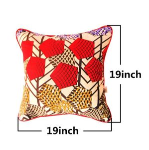 African Print Rzut Pushow Pushow Cotton Pillow Cover Wax Ankard Fabric Dekoracja 19 cali 19 cali 52027958957241