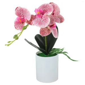 Decorative Flowers Realistic Pot Plant Bonsai Birthday Decoration For Girl Artificial Potted Orchid