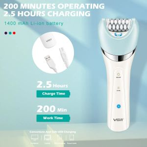 VGR Epilator 5 i 1 Electric Women Epilator Female Shaver Leg Body Hair Remover Lady Bikini Trimmer Facial Cleaning Massage V-703